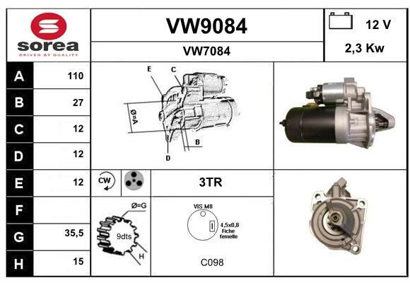 SNRA VW9084 Starter VW9084