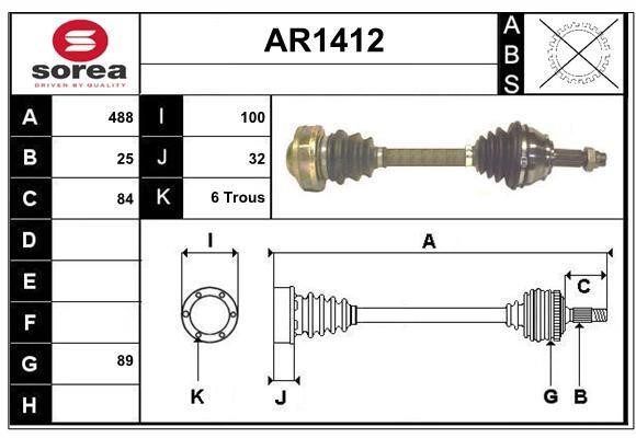 SNRA AR1412 Drive shaft AR1412