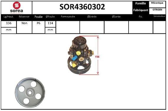SNRA SOR4360302 Hydraulic Pump, steering system SOR4360302