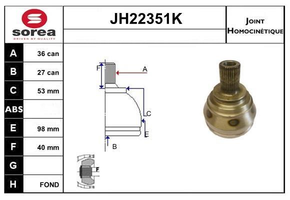SNRA JH22351K CV joint JH22351K