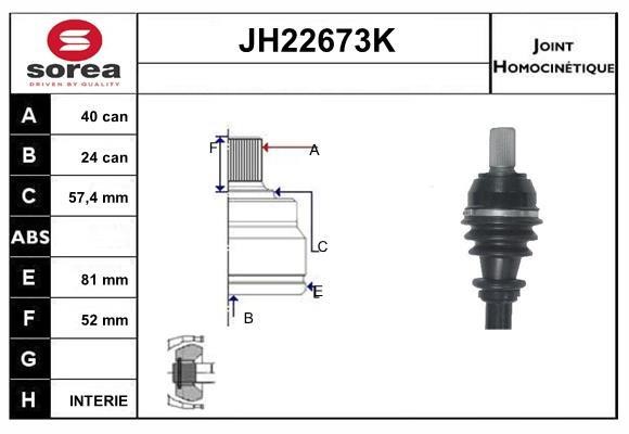 SNRA JH22673K Joint kit, drive shaft JH22673K