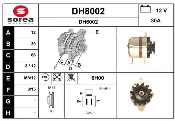 SNRA DH8002 Alternator DH8002