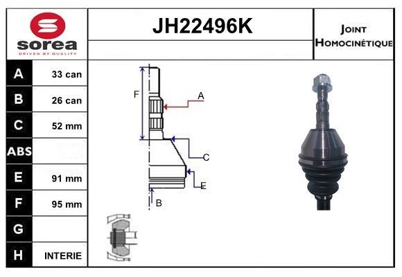 SNRA JH22496K CV joint JH22496K