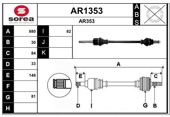 SNRA AR1353 Drive shaft AR1353