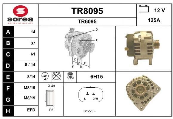 SNRA TR8095 Alternator TR8095