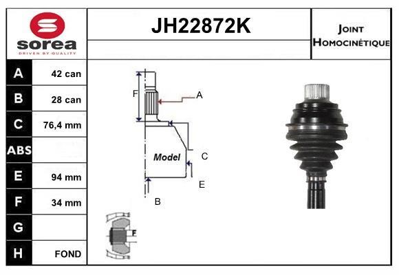 SNRA JH22872K Joint kit, drive shaft JH22872K