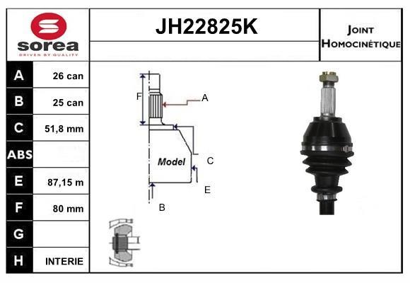 SNRA JH22825K Joint kit, drive shaft JH22825K