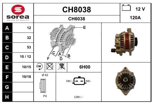 SNRA CH8038 Alternator CH8038