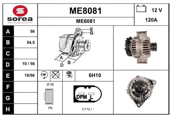 SNRA ME8081 Alternator ME8081