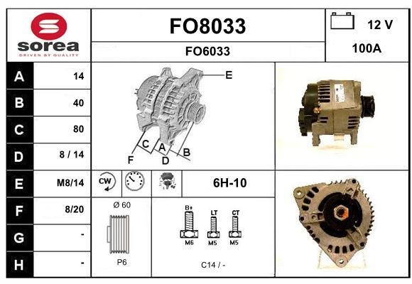 SNRA FO8033 Alternator FO8033