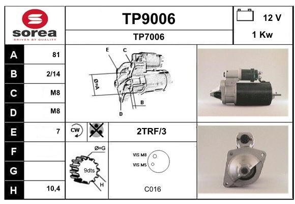 SNRA TP9006 Starter TP9006