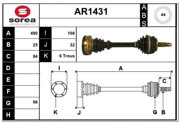 SNRA AR1431 Drive shaft AR1431