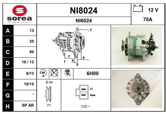 SNRA NI8024 Alternator NI8024