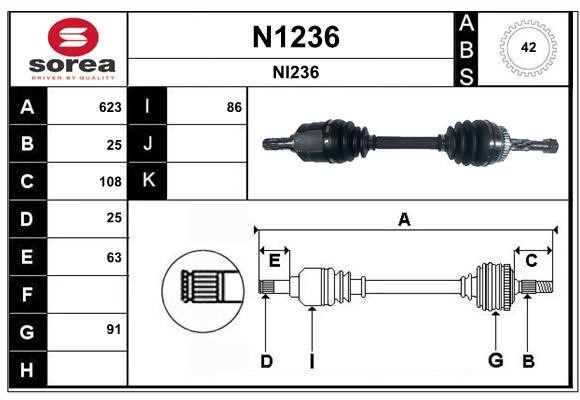 SNRA N1236 Drive shaft N1236