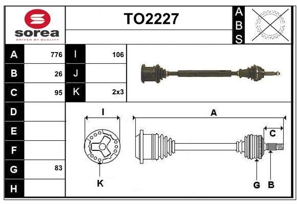 SNRA TO2227 Drive shaft TO2227