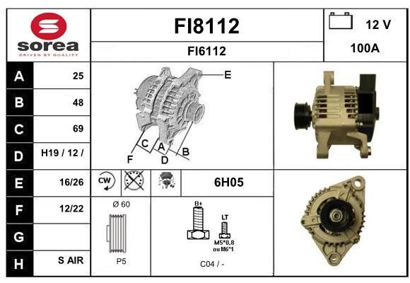 SNRA FI8112 Alternator FI8112