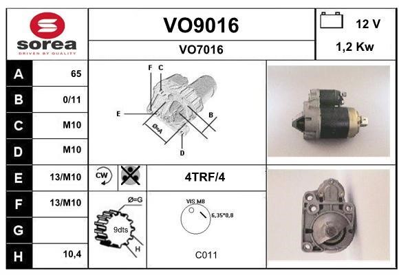 SNRA VO9016 Starter VO9016