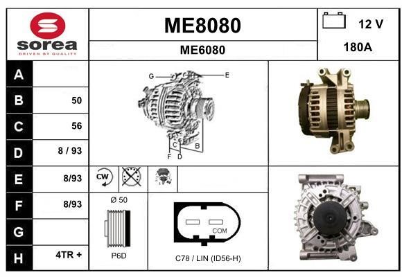 SNRA ME8080 Alternator ME8080