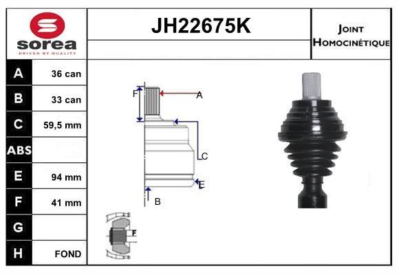 SNRA JH22675K Joint kit, drive shaft JH22675K