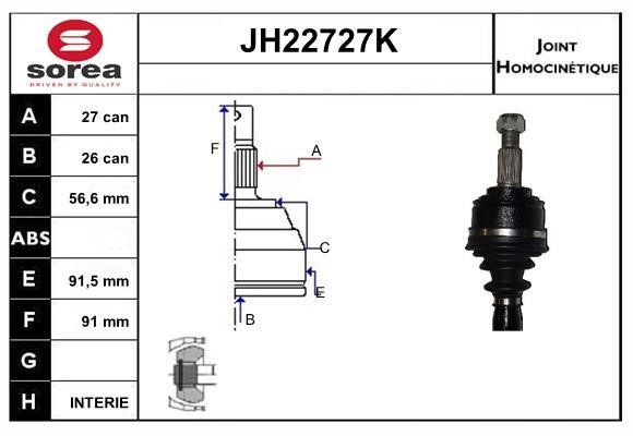 SNRA JH22727K Joint kit, drive shaft JH22727K