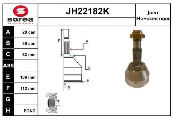 SNRA JH22182K CV joint JH22182K