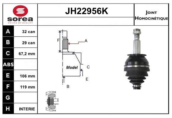 SNRA JH22956K Joint kit, drive shaft JH22956K
