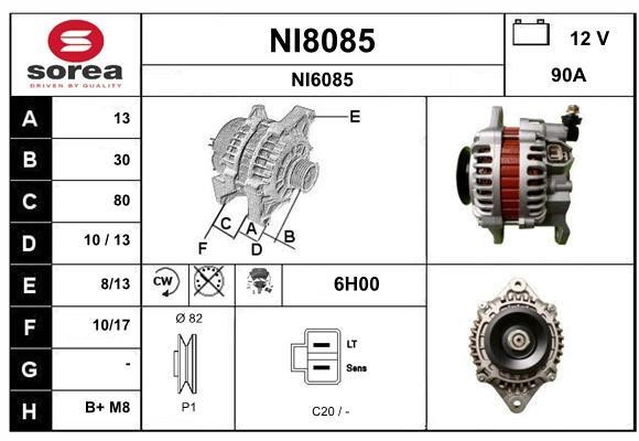 SNRA NI8085 Alternator NI8085
