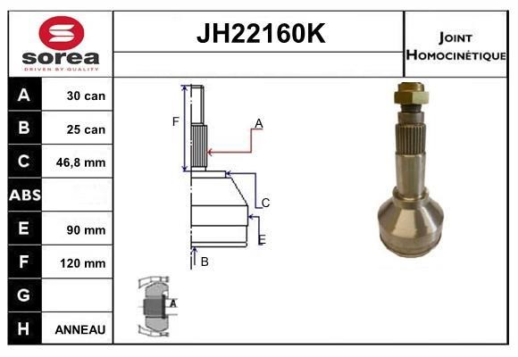 SNRA JH22160K CV joint JH22160K