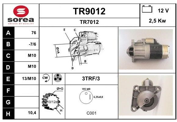SNRA TR9012 Starter TR9012