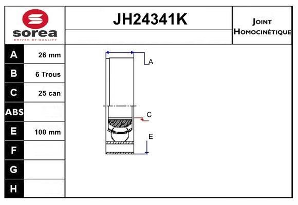 SNRA JH24341K Joint kit, drive shaft JH24341K