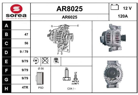 SNRA AR8025 Alternator AR8025