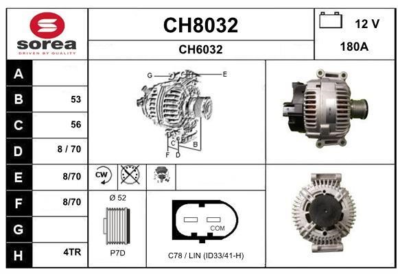 SNRA CH8032 Alternator CH8032