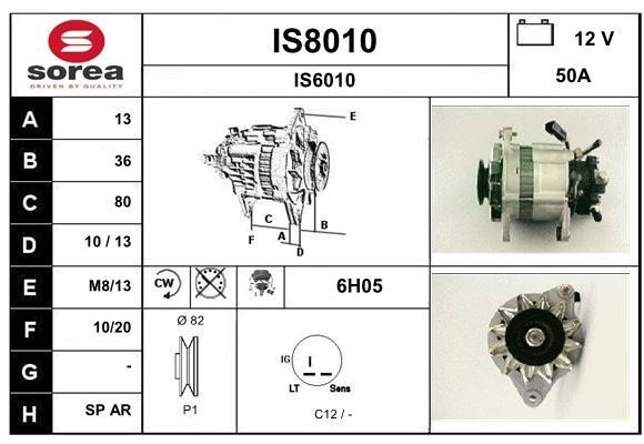 SNRA IS8010 Alternator IS8010