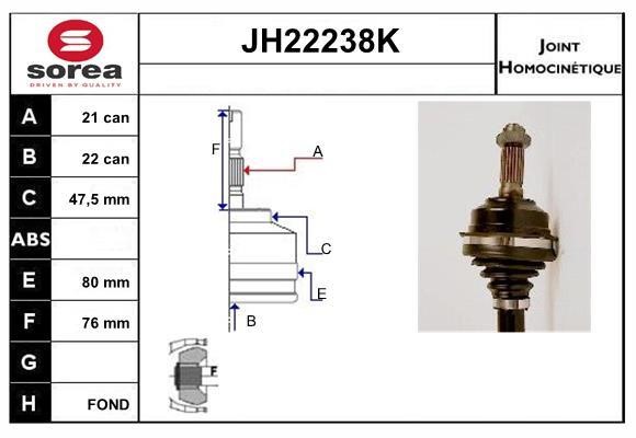 SNRA JH22238K CV joint JH22238K