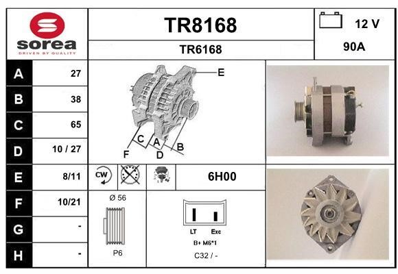 SNRA TR8168 Alternator TR8168