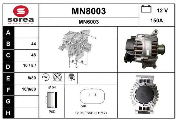 SNRA MN8003 Alternator MN8003