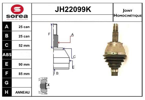 SNRA JH22099K CV joint JH22099K
