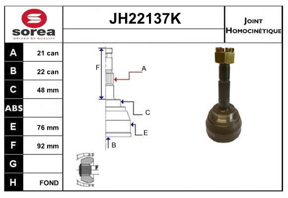 SNRA JH22137K CV joint JH22137K