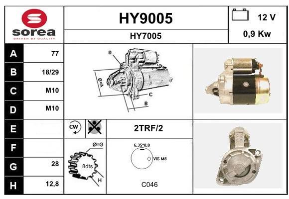 SNRA HY9005 Starter HY9005