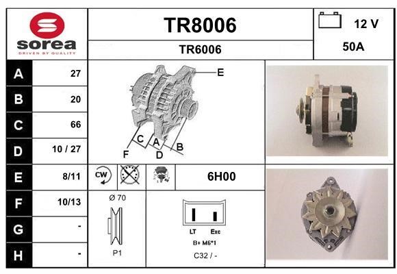 SNRA TR8006 Alternator TR8006