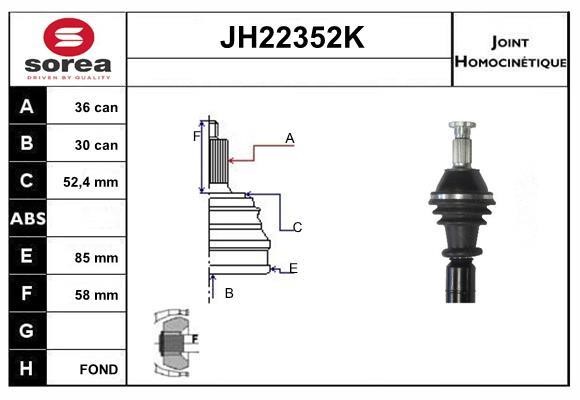 SNRA JH22352K CV joint JH22352K