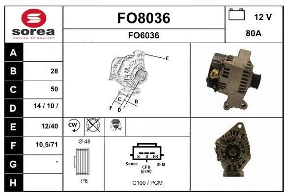 SNRA FO8036 Alternator FO8036