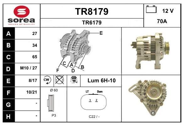SNRA TR8179 Alternator TR8179