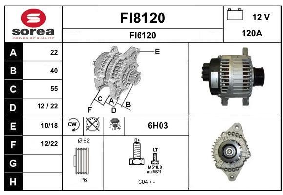 SNRA FI8120 Alternator FI8120