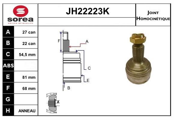 SNRA JH22223K CV joint JH22223K