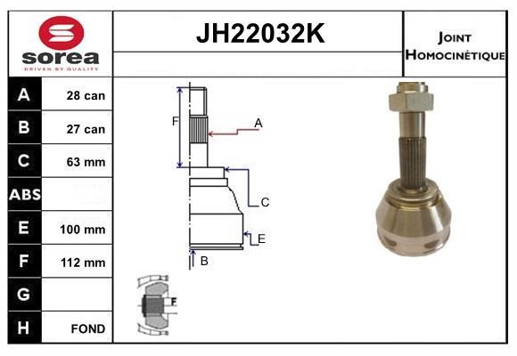 SNRA JH22032K CV joint JH22032K