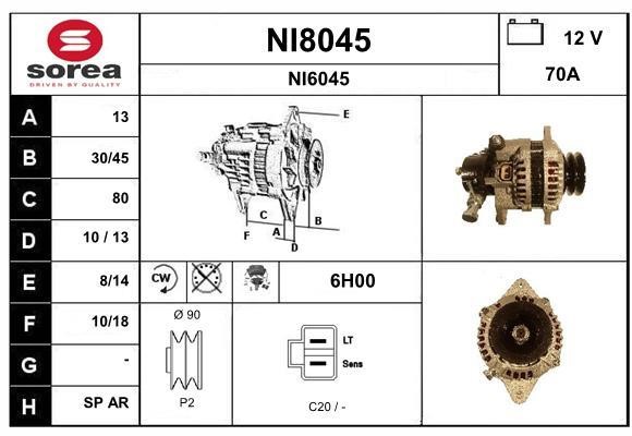 SNRA NI8045 Alternator NI8045