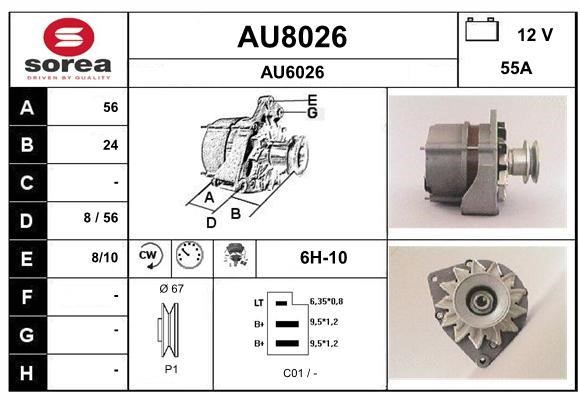 SNRA AU8026 Alternator AU8026