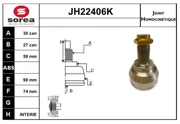 SNRA JH22406K CV joint JH22406K
