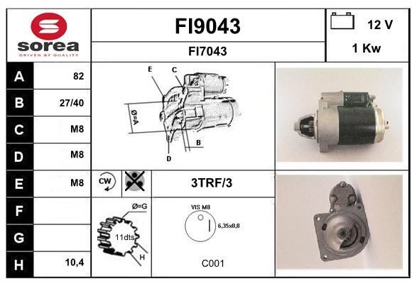 SNRA FI9043 Starter FI9043